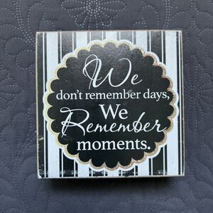 Farmhouse Home Accent Decorative Graphic Wooden Block Black, Gold & White Hobby